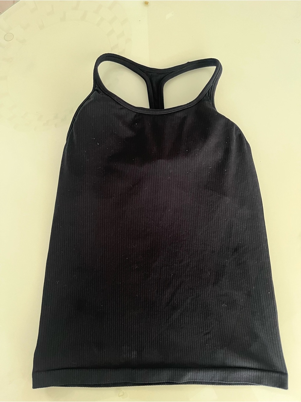Athleta Black Ribbed Racerback Bra Tank - Size Medium